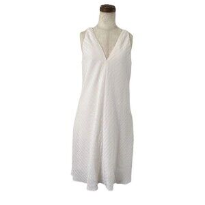 Everlane Womens The City Stripe Midi Dress White Sz 8 Coastal Beach Bridal Party